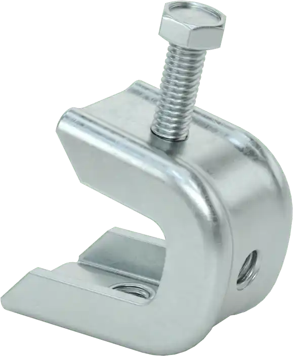 McMaster 3044T2 Beam Clamp for Threaded Rod, Bottom Mount, Zinc-Plated Steel, for 3/8"-16 Rod Size