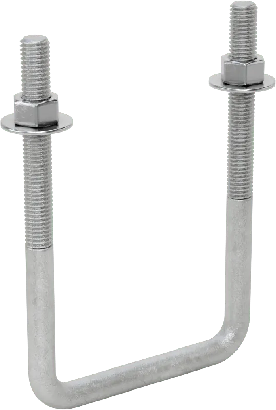McMaster 3060T246 Galvanized Steel Square U-Bolt, 1/2"-13 Thread Size, 4" Inside Width, 6-5/8" High