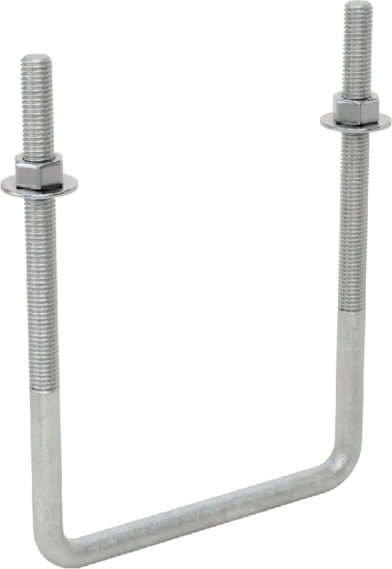 McMaster 3060T253 Galvanized Steel Square U-Bolt, 1/2"-13 Thread Size, 6" Inside Width, 8-5/8" High
