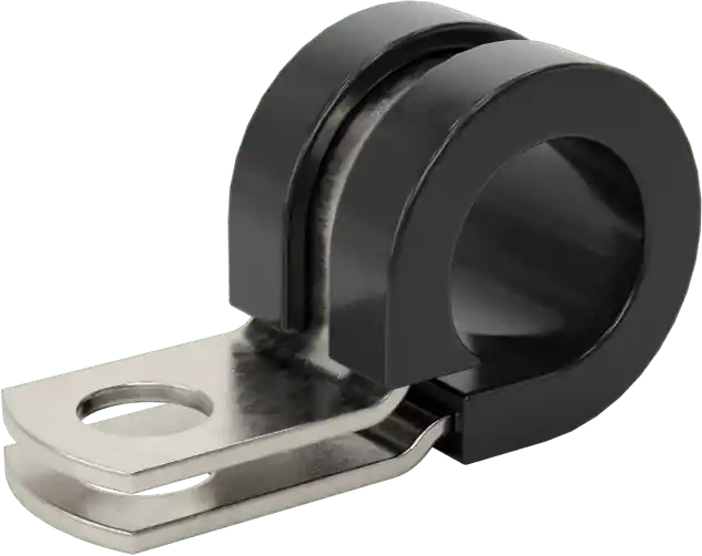 McMaster 3177T51 Snug-Fit Vibration-Damping Loop Clamp, 321 Stainless Steel with Neoprene Cushion, 3/8" ID, Pack of 5