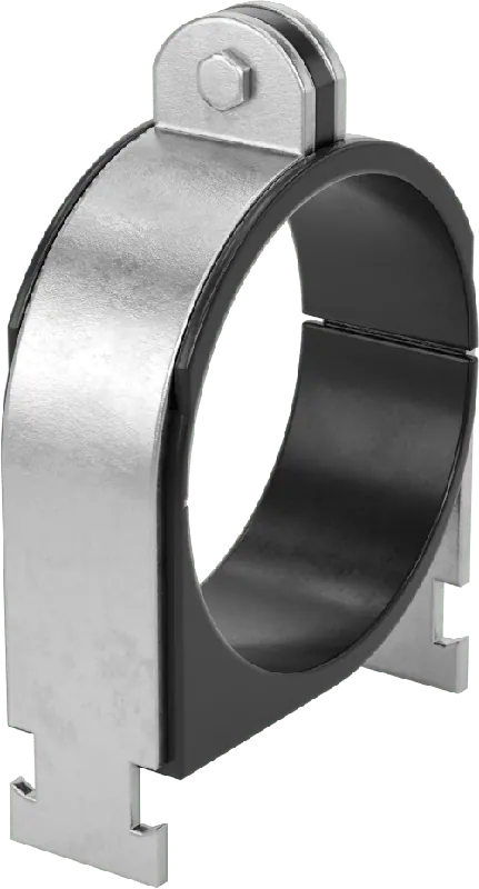 McMaster 32625T36 Strut-Mount Vibration-Damping Routing Clamp with TPE Rubber Cushion, Zinc-Plated Steel, 3-1/2" ID, for 3 Pipe Size, 3600 lb