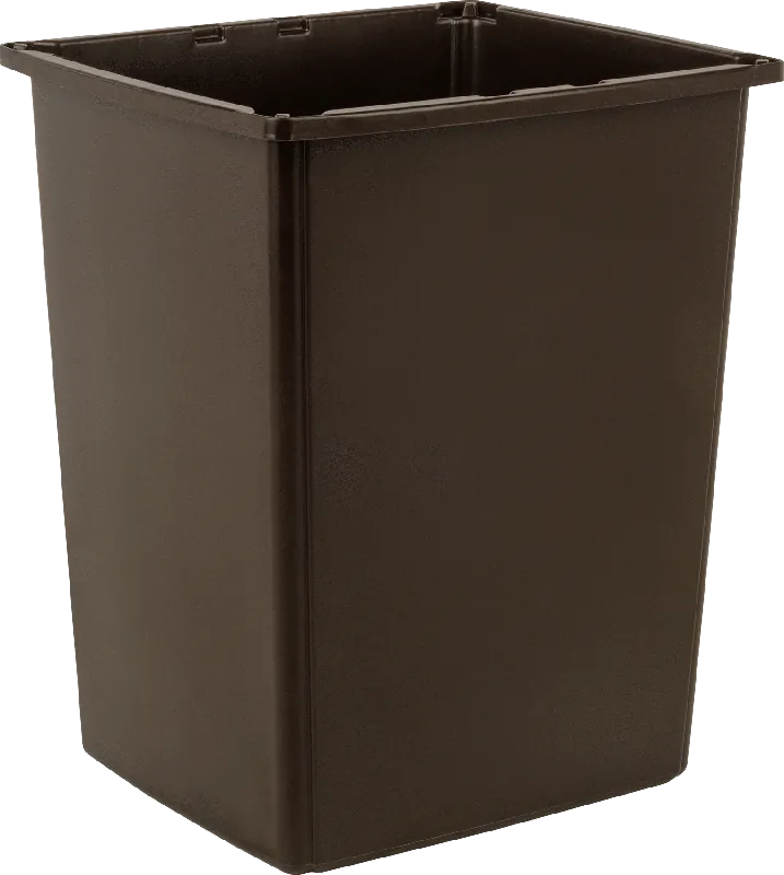 McMaster 4052T11 Plastic Trash Can, Rectangular, Style F, 55 Gallon Capacity, Brown