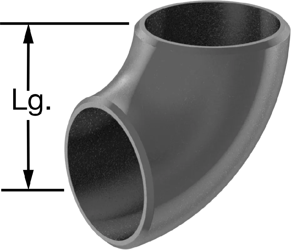 McMaster 43425K167 Standard-Wall Butt-Weld Steel Short 90° Elbow, Schedule 40, 2 Pipe Size, Unthreaded