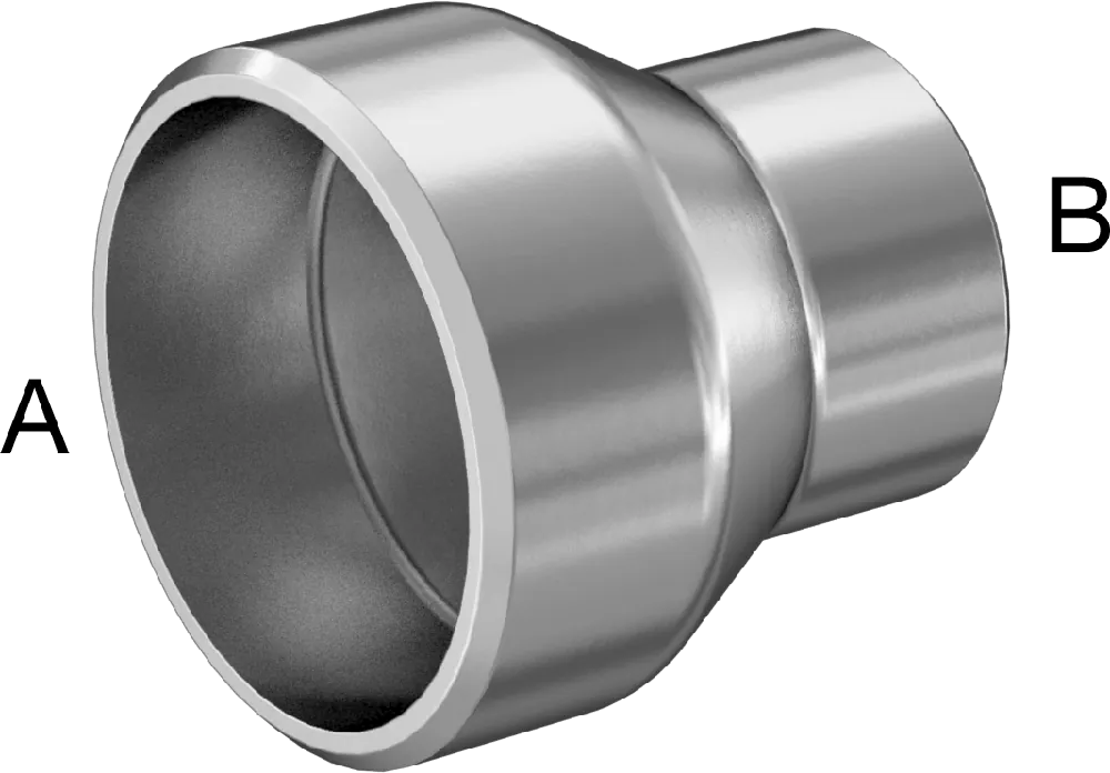 McMaster 43485K115 Standard-Wall Butt-Weld 6061 Aluminum Straight Reducer, Schedule 40, 3 × 2 Pipe Size, Unthreaded