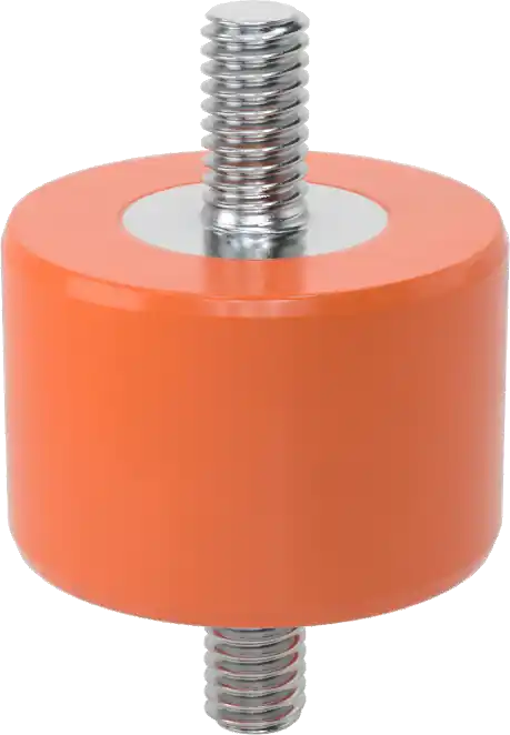 McMaster 4403K661 Silicone Vibration-Damping Sandwich Mount, 5/16"-18 Zinc-Plated Steel Stud, 175 lb Capacity