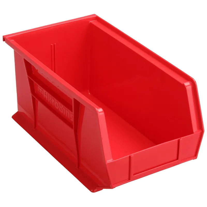 Akro-Mils 30240RED Hang & Stack Bin, 14-3/4 in x 8-1/4 in x 7 in, Red, 60 lb Capacity