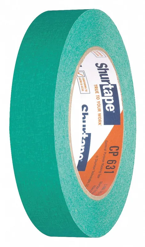 Shurtape 158828 CP 631 Masking Tape, Green, 15/16 in x 60 yd, PK 36