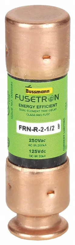 Bussmann FRN-R-2-1/2 Fusetron Fuse, Class RK5, Time-Delay, 2-1/2 A, 250V AC