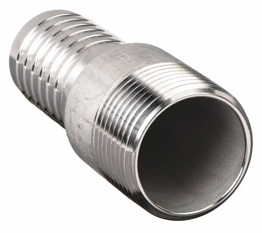 KV3LZ83 Barbed Hose Fitting, Hose Barb x MNPT, 1/2 in, 316 Stainless Steel, 100 psi