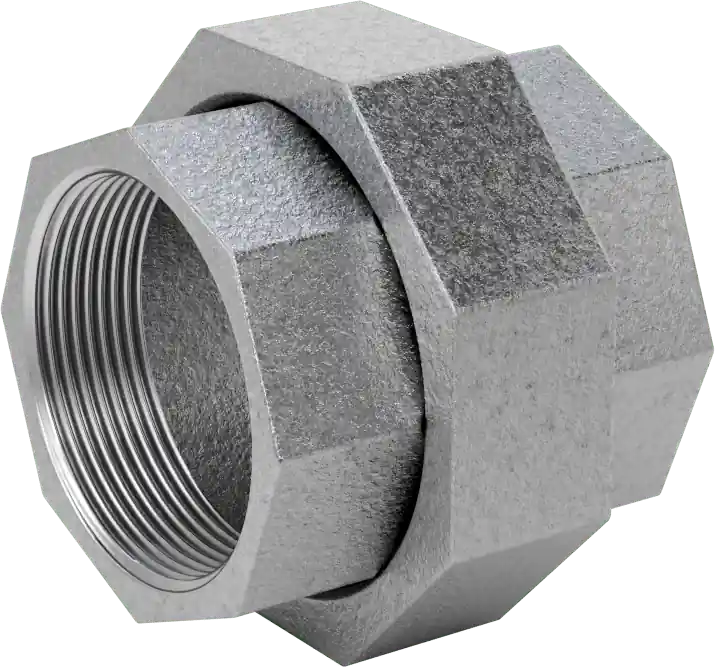 McMaster 4638K738 Low-Pressure Pipe Fitting, Galvanized Iron, Union Straight Connector, 2 NPT Female, Class 150