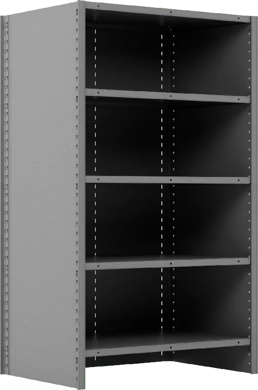 McMaster 4829T325 Heavy Duty Shelving, Closed, 5 Shelves, 36" × 60" × 24", Painted Steel, Gray, 7,000 lb Capacity