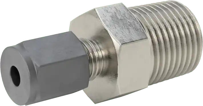 McMaster 52245K261 Compression Fitting for SS Tubing, 316 SS Straight Adapter, for 1/4" Tube OD × 1/2 NPT Male, 5000 psi