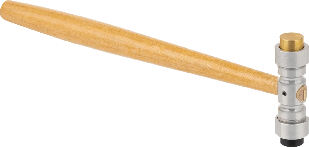McMaster 6086A13 Replaceable-Face Mallet, Screw-In Acetal & Brass Faces, Maple Handle, 4 oz, 9" Long