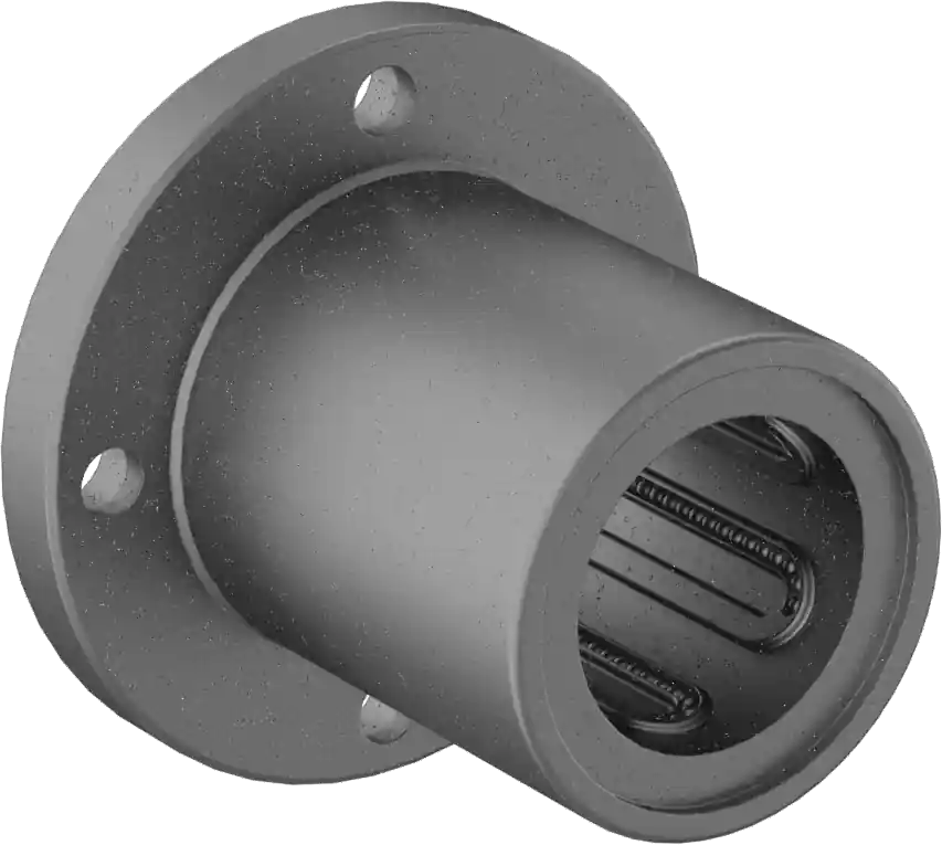 McMaster 6483K57 Flange-Mounted Ball Linear Bearing, Round Housing, for 1-1/4" Shaft, Fixed Alignment, COO Japan