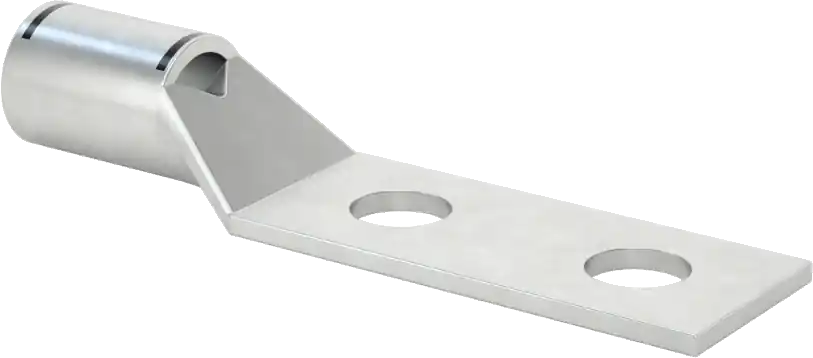 McMaster 6926K89 Tin-Plated Copper Compression Lug, 2 Holes, Single Crimp, for 2/0 AWG and 3/8" Screw