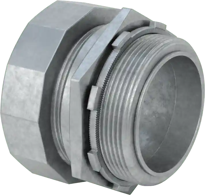 McMaster 7150K315 Thin-Wall (EMT) Conduit Zinc Adapter, 3 Compression × NPSM, w/ Grommet & Locknut