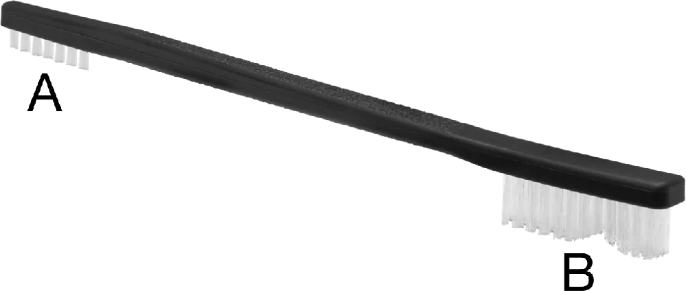 McMaster 7187T29 Abrasive Brush, Two-in-One Nylon Bristles, 7" Overall, Hand, Low-Scratch