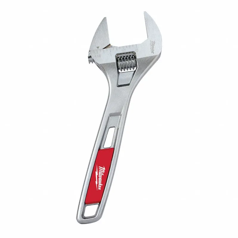 Milwaukee 48-22-7508 Wide Jaw Adjustable Wrench, 8 in OAL, 1-1/2 in Jaw Cap, Alloy Steel, Chrome