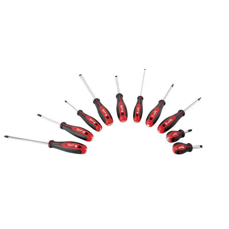 Milwaukee 48-22-2710 Tether Ready Magnetized Tip Screwdriver Set, 10 Pieces, 13-3/4 in OAL