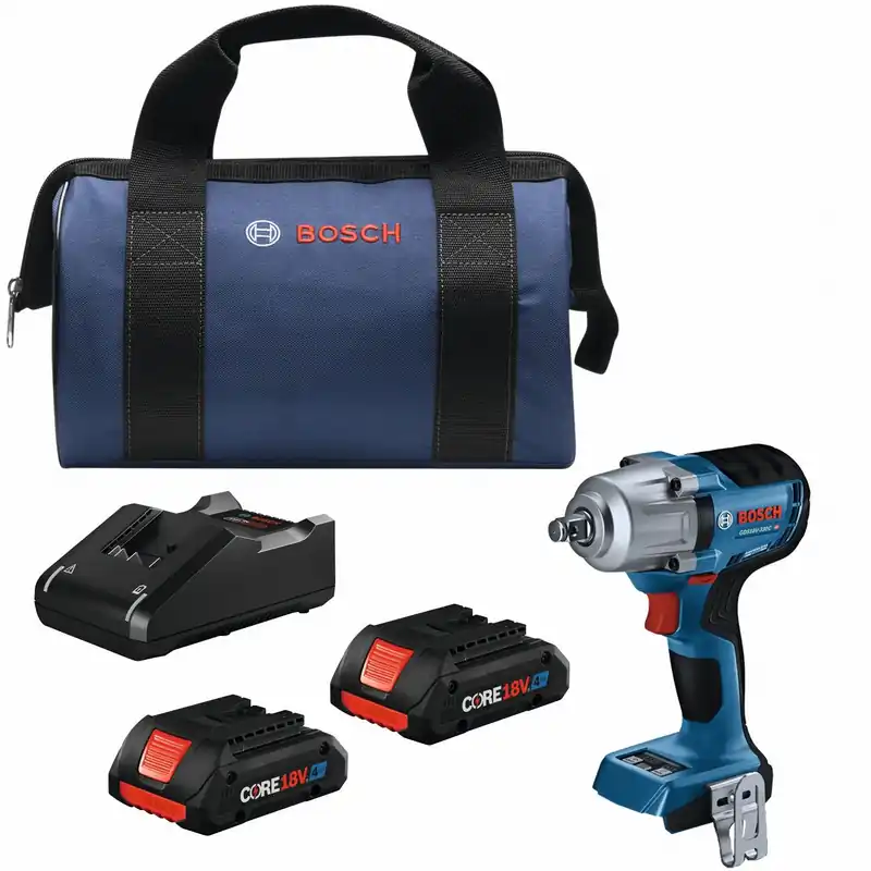 Bosch GDS18V-330CB25 PROFACTOR 18V Brushless 1/2 in Drive Impact Wrench Kit, 330 ft-lb