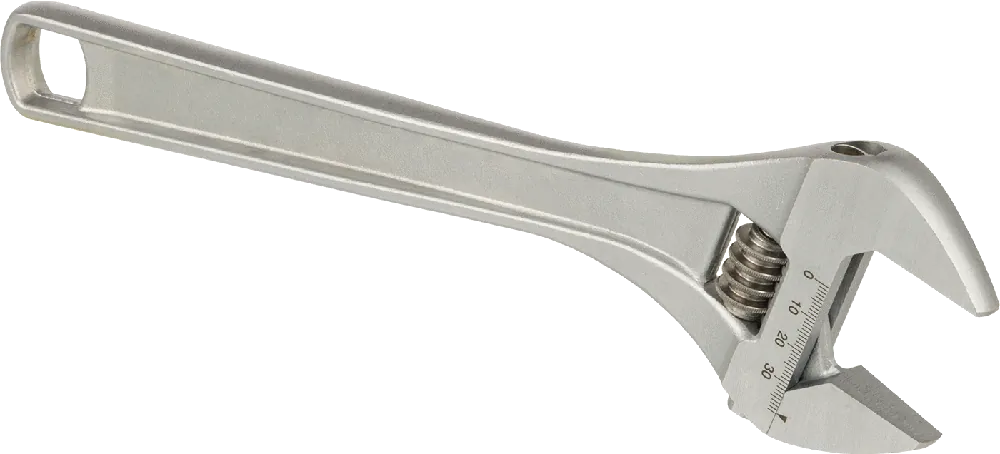 McMaster 7430A35 Chrome-Plated Steel Adjustable Wrench, Plain Grip, 12" Overall Length, 1-1/2" Max Jaw Capacity, SAE AS4984