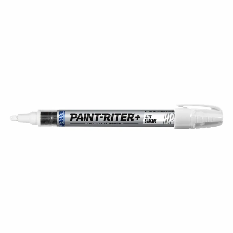 Markal 96960 Paint-Riter Liquid Paint Marker, White, 3.18 mm Tip, Fiber Nib, For Oily Surfaces