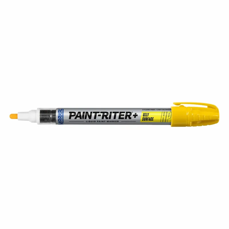 Markal 96961 Paint-Riter Liquid Paint Marker, Yellow, 3.18 mm Tip, Fiber Nib, For Oily Surfaces