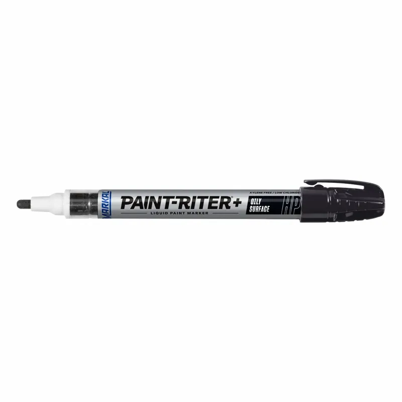 Markal 96963 Paint-Riter Liquid Paint Marker, Black, 3.18 mm Tip, Fiber Nib, For Oily Surfaces