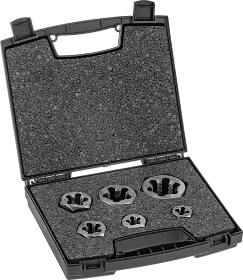 McMaster 2557A66 Pipe and Conduit Thread-Repairing Die Set, with Plastic Case, 6 Pieces