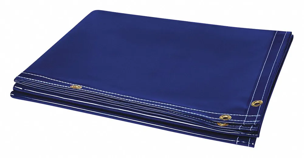 Steiner 325-6X6 Welding Curtain, Transparent Vinyl, 6 ft H x 6 ft W, Blue, 13 oz/sq yd