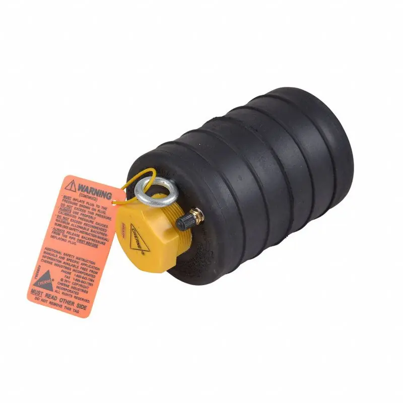 Cherne 262064 Muni-Ball Test Ball Plug, Pneumatic, 6 in Pipe, Natural Rubber, with Bypass