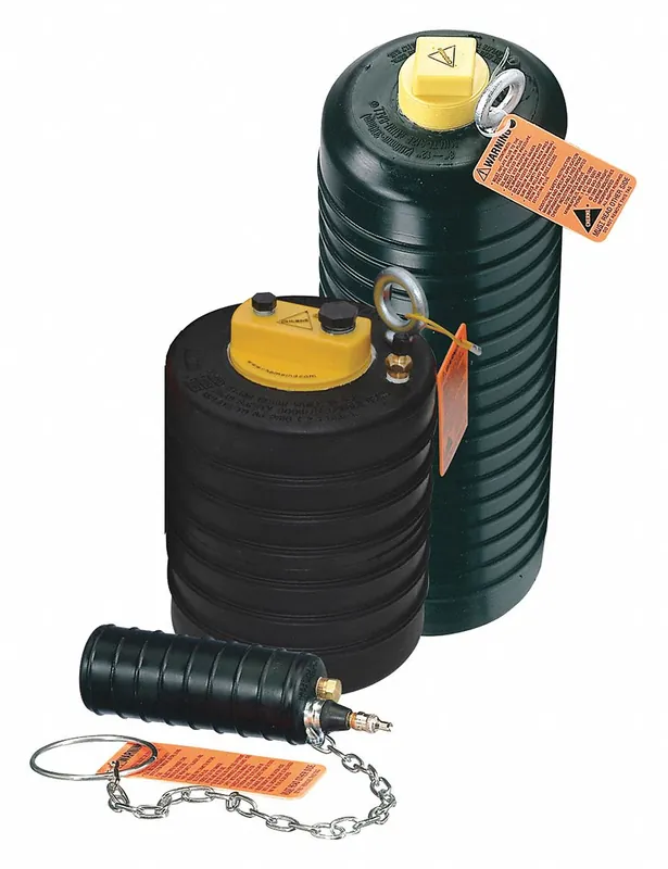 Cherne 262258 Muni-Ball Ball Plug, 3 in Pipe, Ring & Chain, Bypass, Natural Rubber