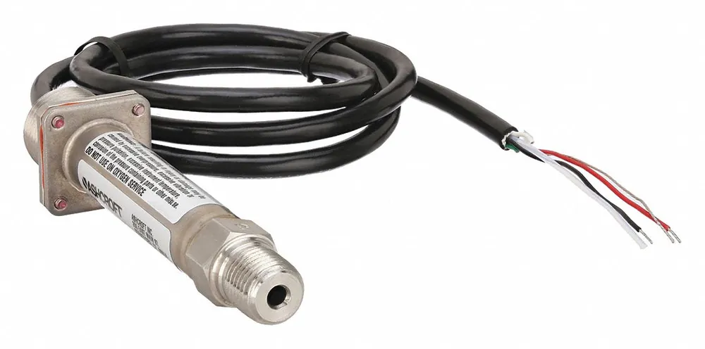 Ashcroft K17M0242C1 5000 Pressure Transmitter, 0 to 5000 psi, 4-20mA DC, 1/4 in MNPT, K1 Series
