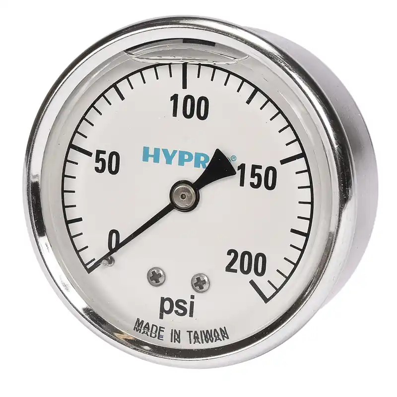 0-200 PSI Pressure Gauge (Back Mount)
