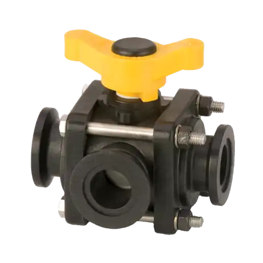 1" 3-Way Side Load Manifold Flanged Valve