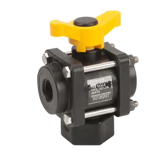 3/4" 3 Way Bottom Load Ball Valve