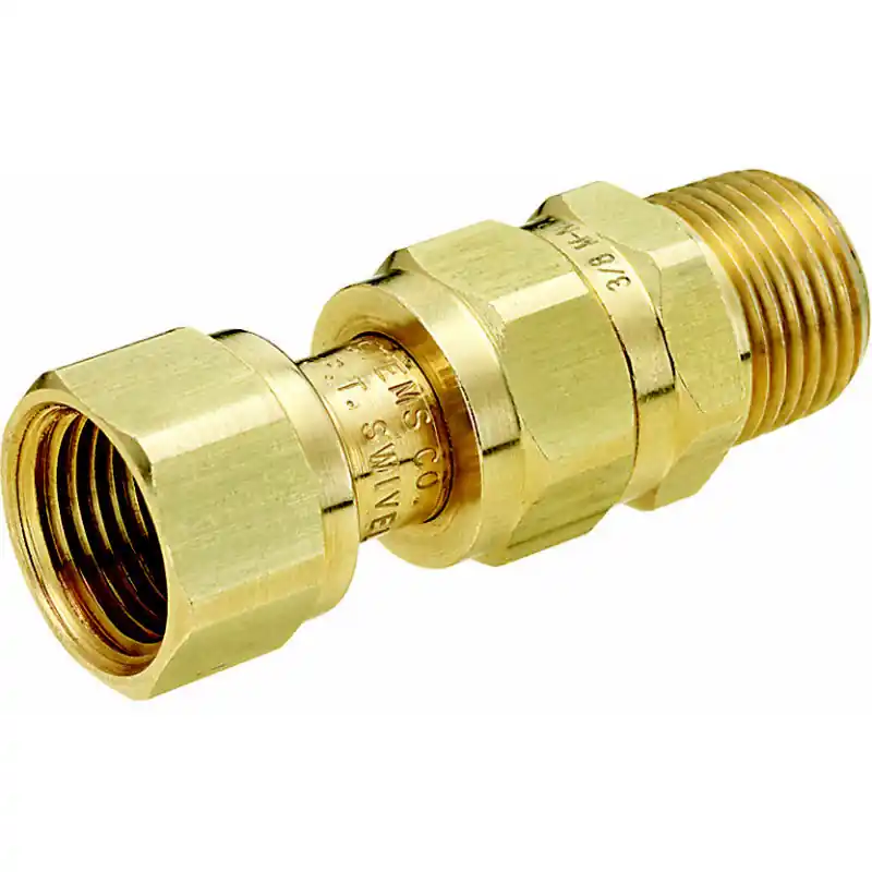3/8" MNPT x 1/4" FNPS Brass Swivel