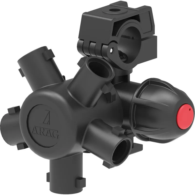 Arag 1/2" Compact Jet 5-Way Nozzle Body for Dry Booms - Hose Fittings Sold Separately