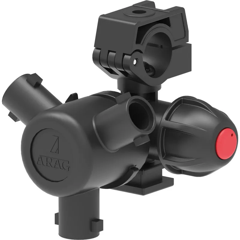 Arag 3/4" Compact Jet 3-Way Nozzle Body for Dry Booms - Hose Fittings Sold Separately