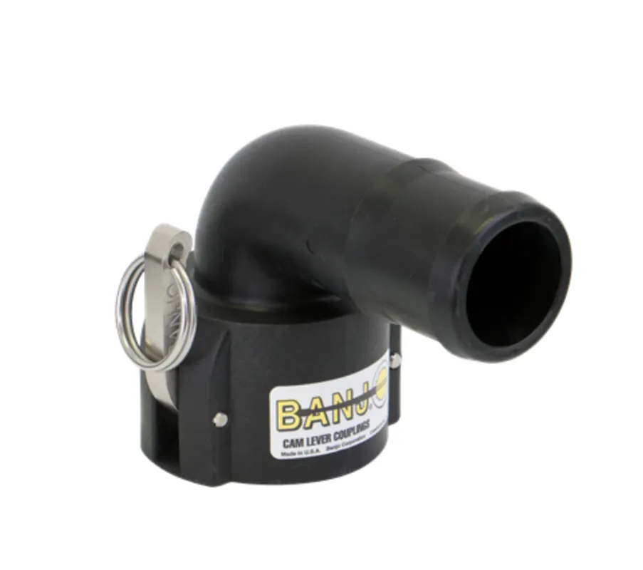 2" 90° Female Coupler X 2" Hose Shank Poly Cam Lever Coupling