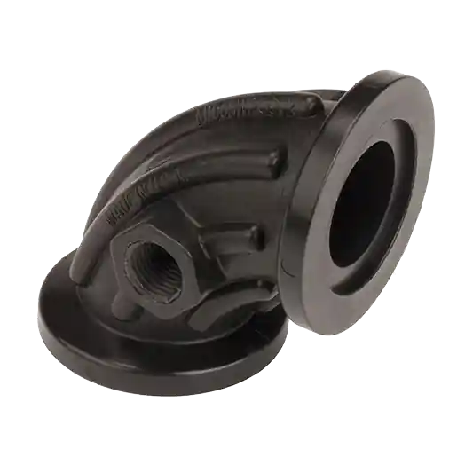 1" Flange X Flange Sweep With ¼" Gauge Port
