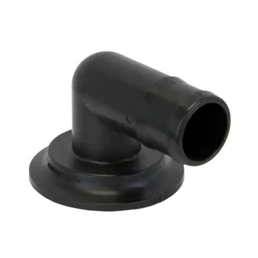 3" Flange X 2" 90° Full Port Hose Barb Elbow