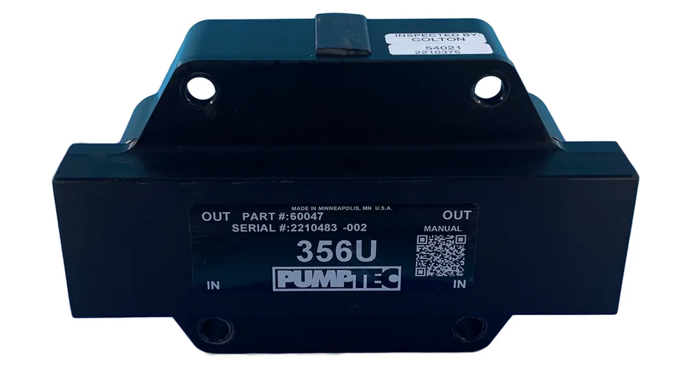 356U PUMP ONLY, BUNA, M-VALVE, 4 - 3/8" PORTS, BLACK