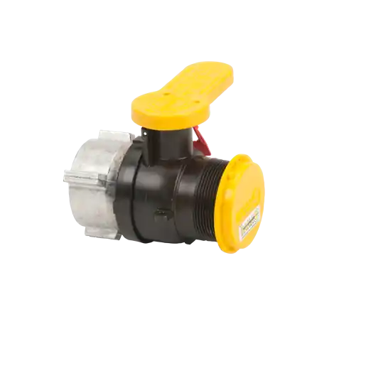 2" Poly Spinweld Valve With NPT Outlet & Cap & Foil Seal With FKM Gasket