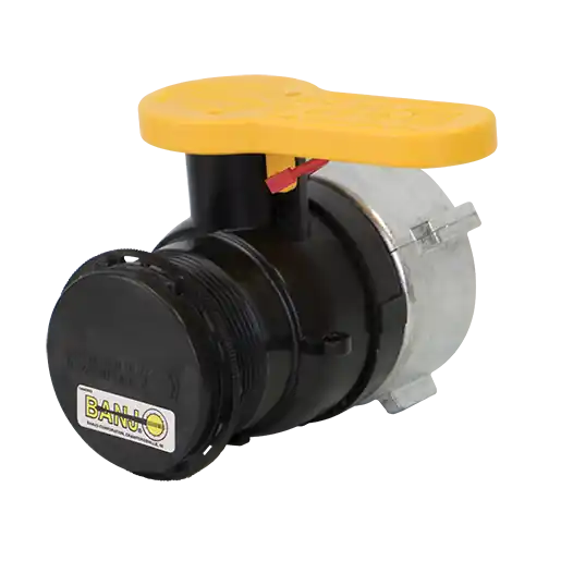 2" Poly Spinweld Valve With NPT Outlet, Foil Seal & Cap With Santoprene Gasket