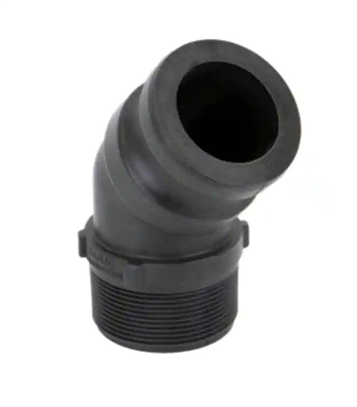 2" 45° Male Adapter X 2" Male Thread Poly Cam Lever Coupling