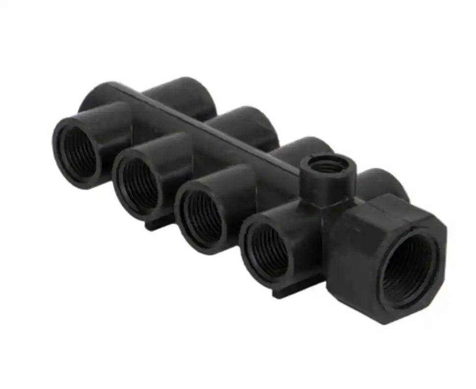 8 Station Manifold ¾" Inlet X ½" Outlet with ¼" Gauge Port