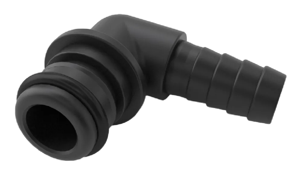 3/4" QA x 1/2" HB Elbow Fitting w/O-Ring