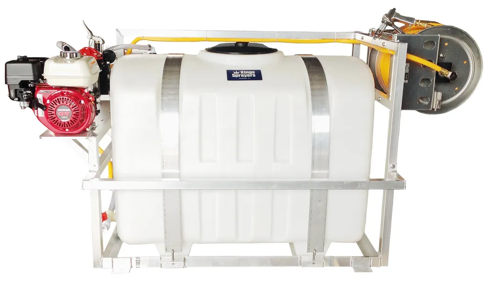 Kings Sprayers 200 Gallon SpaceMaker Skid w/ 10 gpm Diaphragm & Manual Reel w/ 300‘ of 3/8" ID Hose