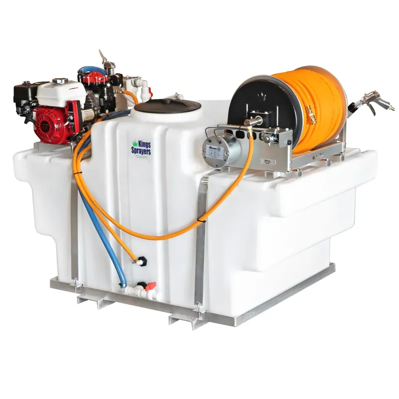 Kings Sprayers 300 Gallon SpaceSaver Skid w/ 10 gpm Pump & Electric Reel w/ 300‘ 1/2" ID Hose